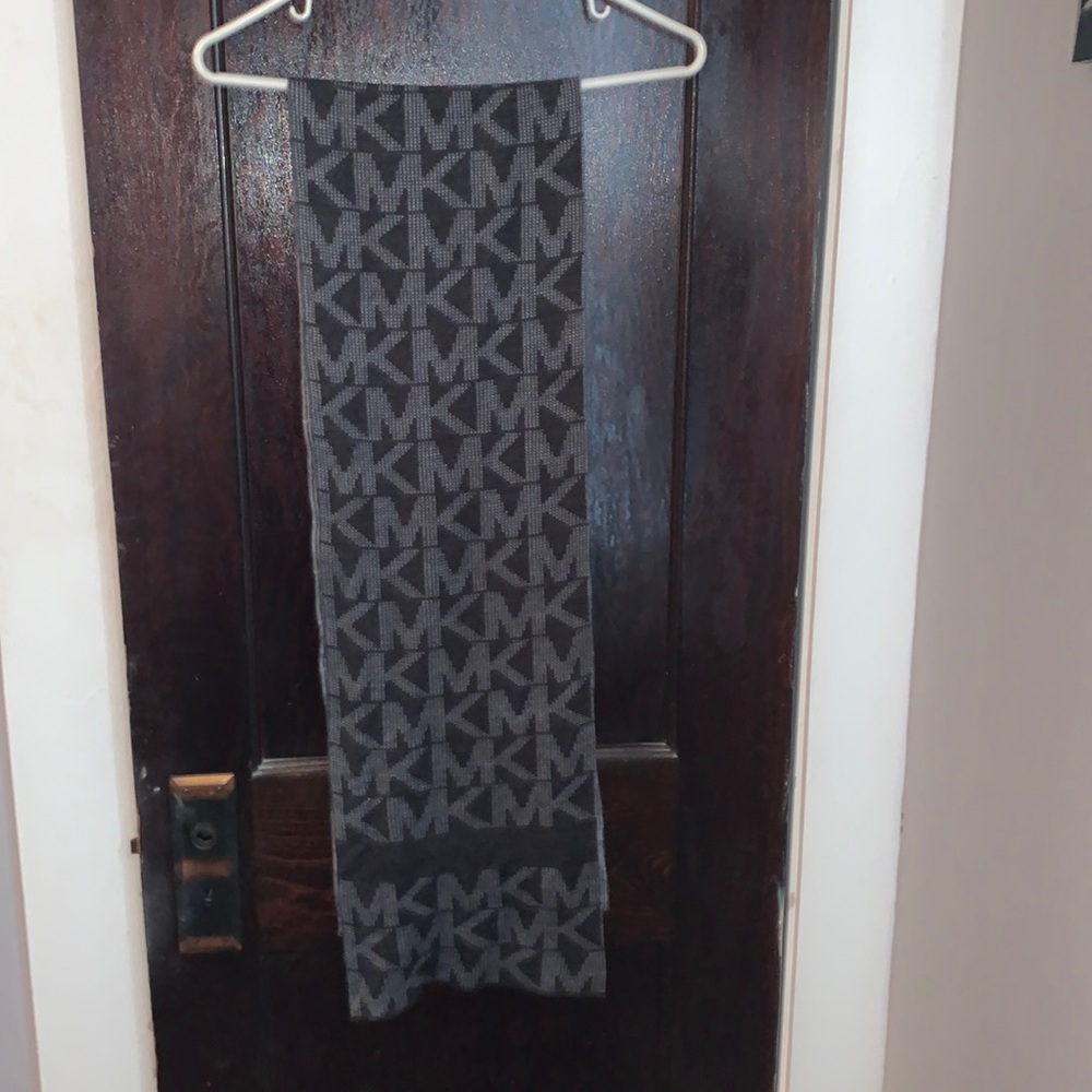Michael Kors black and gray scarf, 62 inches long, 10 1/2 wide,